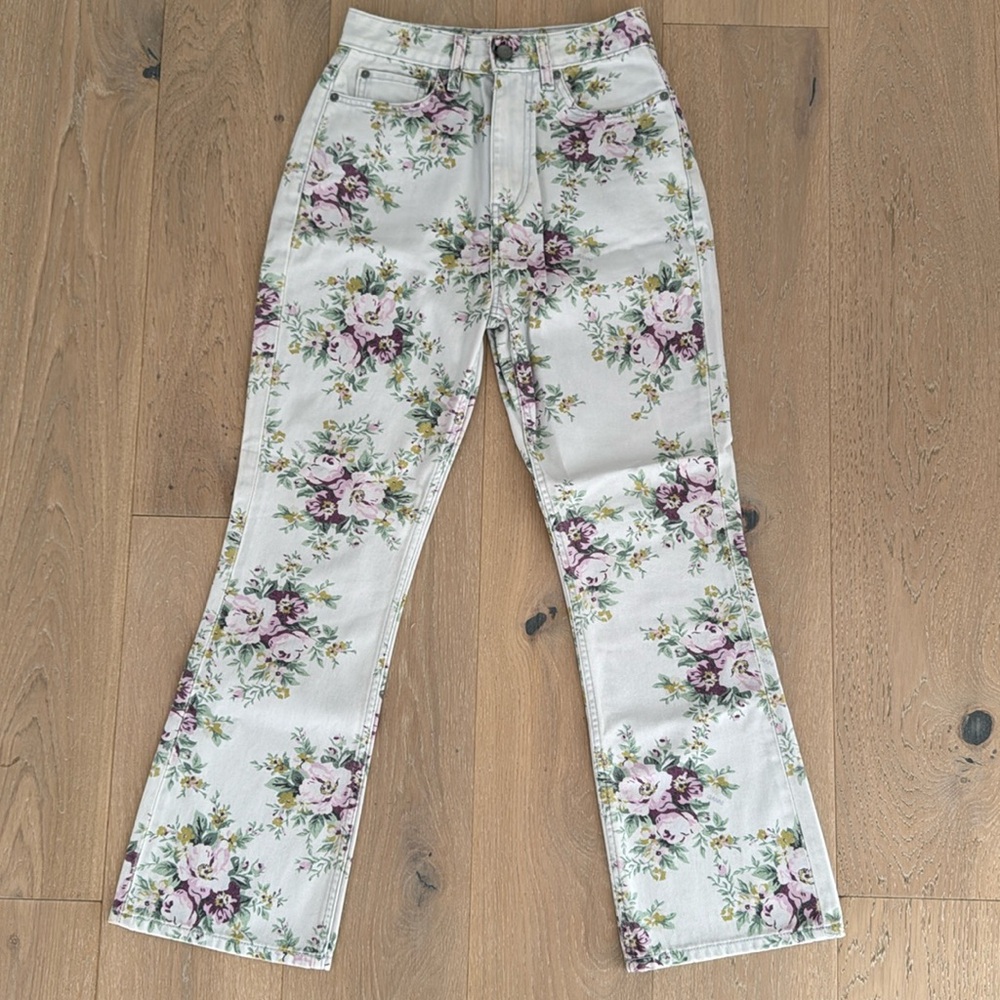 Ganni Floral Women Jeans - White and Purple